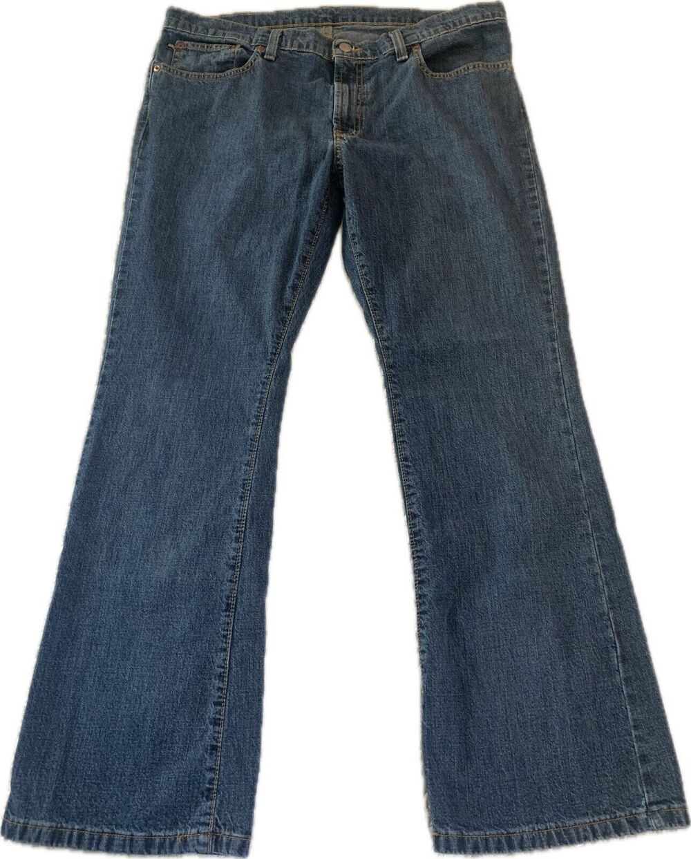Vtg Y2K Ralph Lauren Polo Kelly Bootcut Jeans Studded Leather Patch Size 14x30